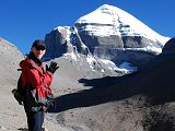 09 Jerome Ryan With Mount Kailash South Face On Mount Kailash Inner Kora Nandi Parikrama More and more of the Mount Kailash South face comes into view as Jerome Ryan continues trekking up the western side of Nandi (08:38).